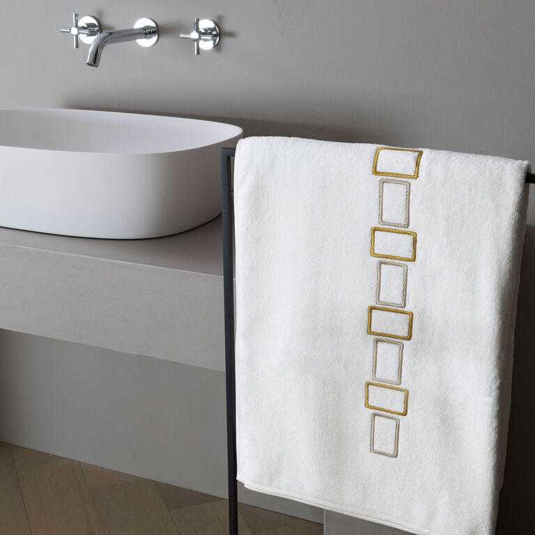 Luxe Geo Embroidered Bath Towel – 100% Cotton