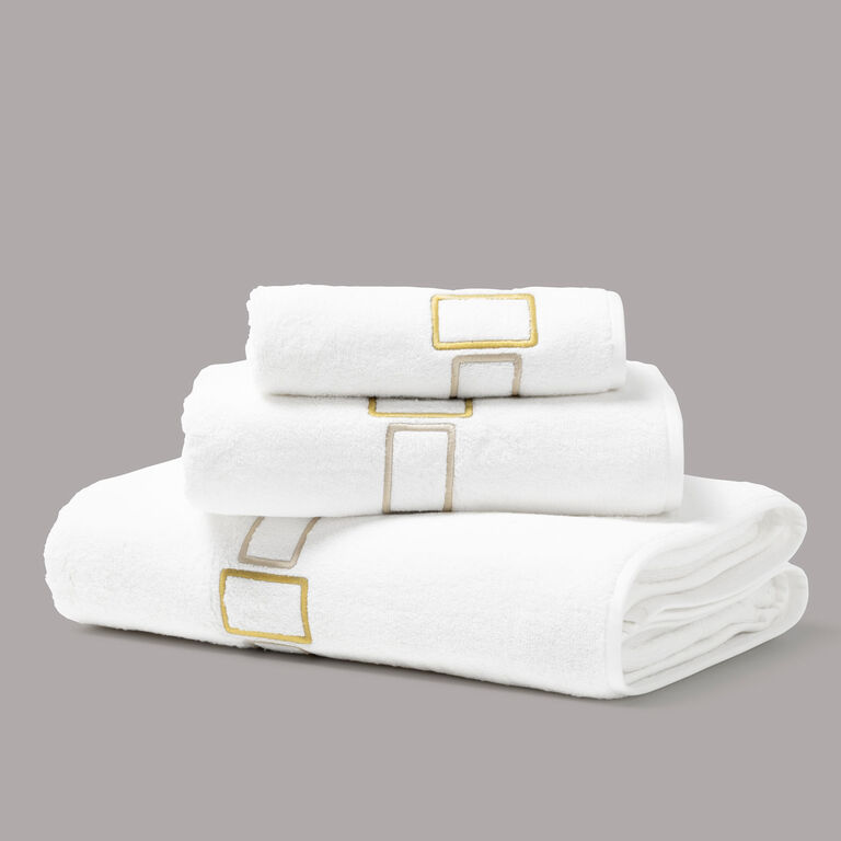 Luxe Geo Embroidered Bath Towel – 100% Cotton