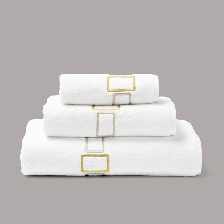 Luxe Geo Embroidered Bath Towel – 100% Cotton