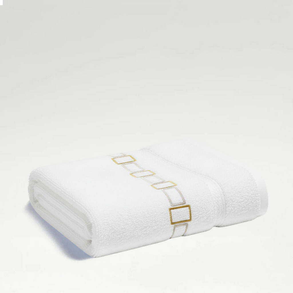 Luxe Geo Embroidered Bath Towel – 100% Cotton