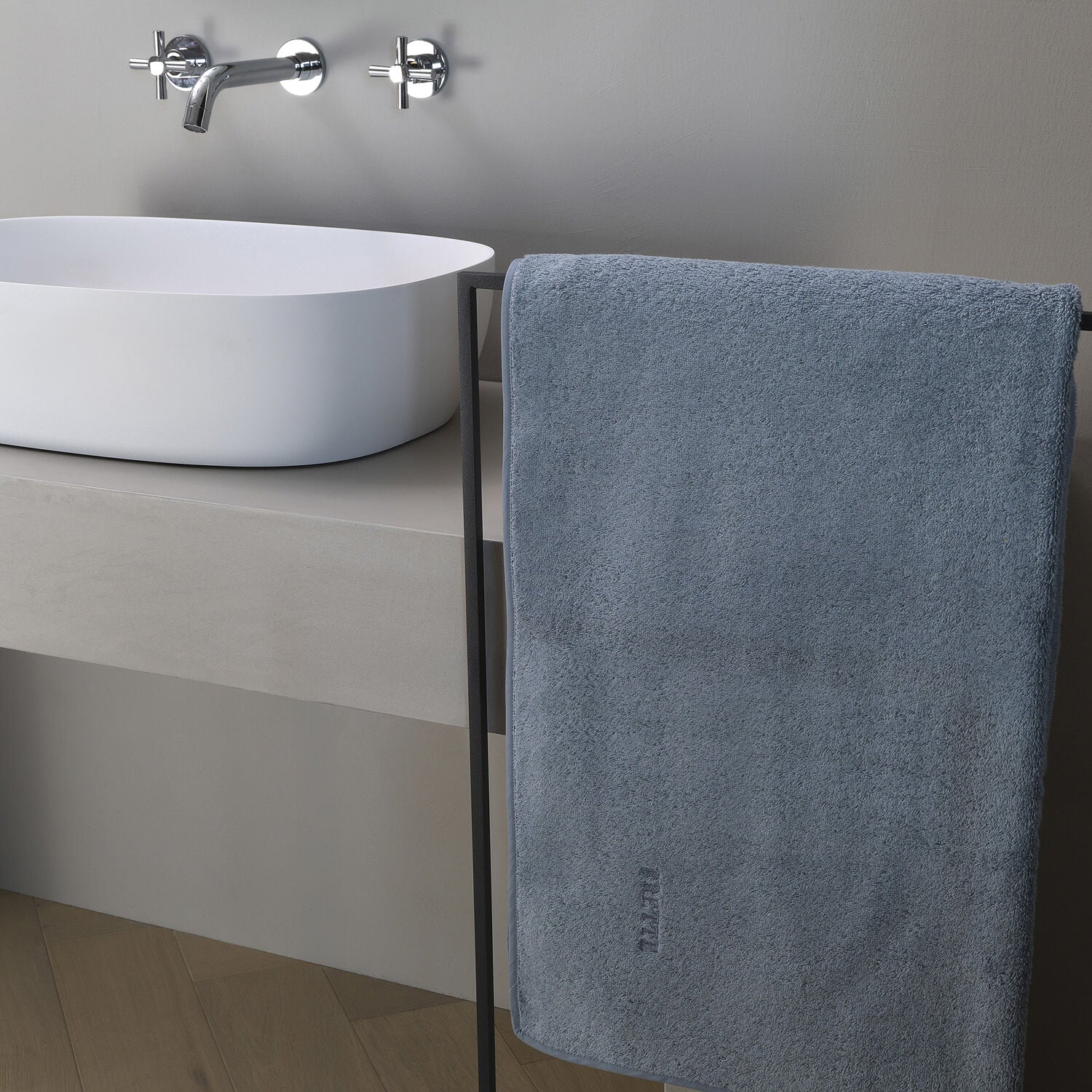 SoftTouch Stone Blue Bath Towel – 100% Cotton Luxury